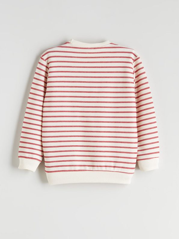 LCW Kids Beige Striped Boys Sweatshirt and Sweatpants Set