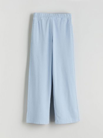LCW Kids Blue Elastic Waist Flared Leggings for Girls