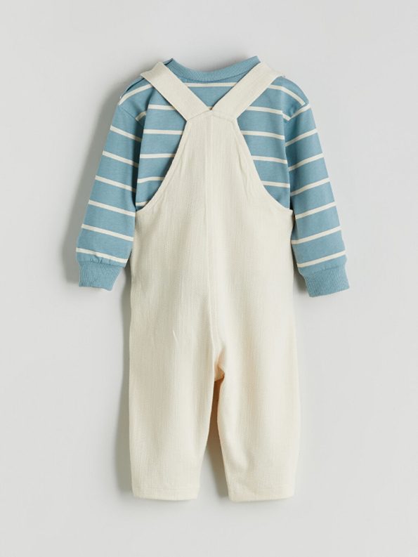 LC WAIKIKI Beige Long Sleeve Baby Boy T-Shirt and Bodysuit Set