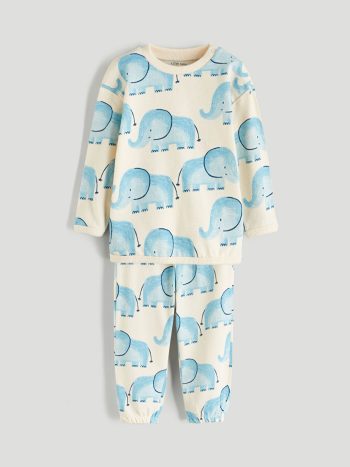 Mickey Mouse Printed Crew Neck Sweatshirt and Jogger Set for Baby Boys