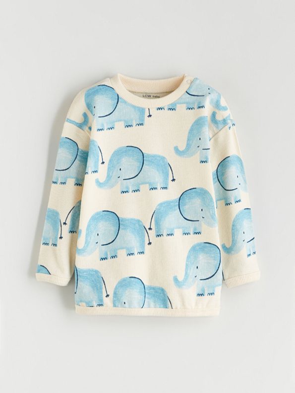 Mickey Mouse Printed Crew Neck Sweatshirt and Jogger Set for Baby Boys