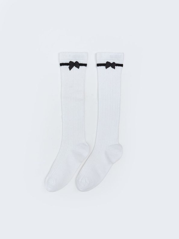 Bow Detail Girl's Knee-High Socks 2-Pack