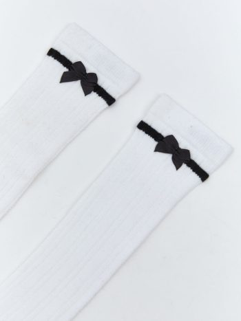 Bow Detail Girl's Knee-High Socks 2-Pack