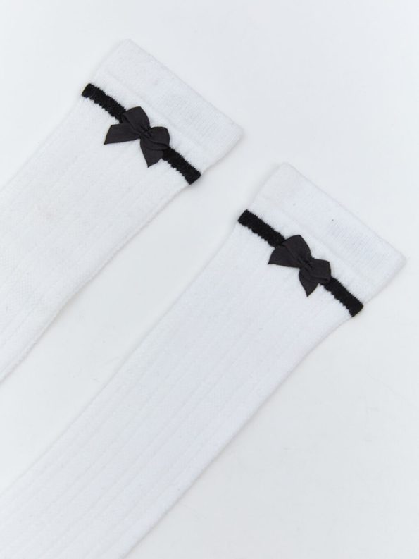 Bow Detail Girl's Knee-High Socks 2-Pack