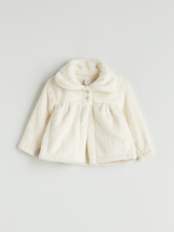 LCW Baby Cream Baby Collar Plush Jacket