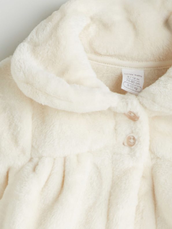 LCW Baby Cream Baby Collar Plush Jacket