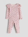 LCW Baby Pink Printed Girls Pajama Set