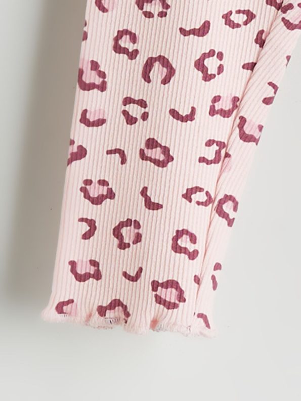 LCW Baby Pink Printed Girls Pajama Set