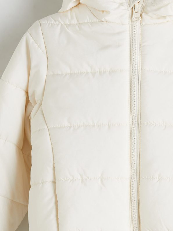 LCW Kids Cream Hooded Girls Puffer Jacket