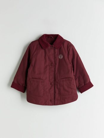 LCW Kids Burgundy Corduroy Collar Girls Jacket