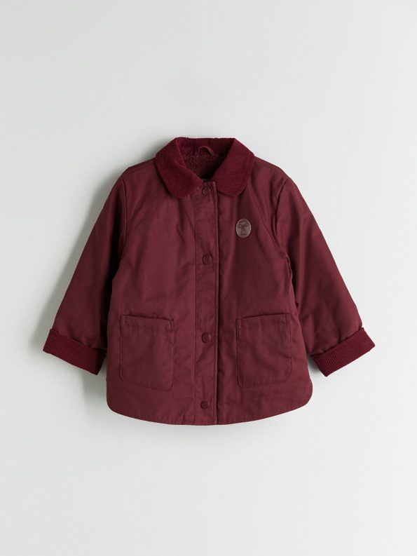 LCW Kids Burgundy Corduroy Collar Girls Jacket