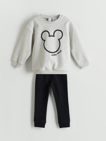 Boys' Mickey Mouse Printed Crew Neck Sweatshirt and Sweatpants Set