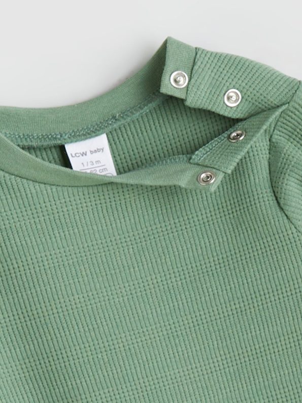 LCW Baby Green Bicycle Neck Boys' Bodysuit