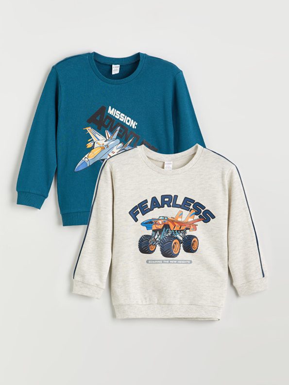 LCW Kids Petrol Crew Neck Boys Sweatshirt Set