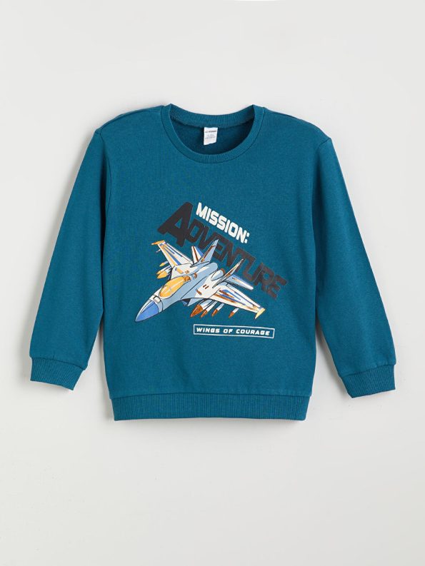 LCW Kids Petrol Crew Neck Boys Sweatshirt Set