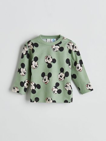 LCW Baby Green Mickey Mouse Print Boys Pajama Set