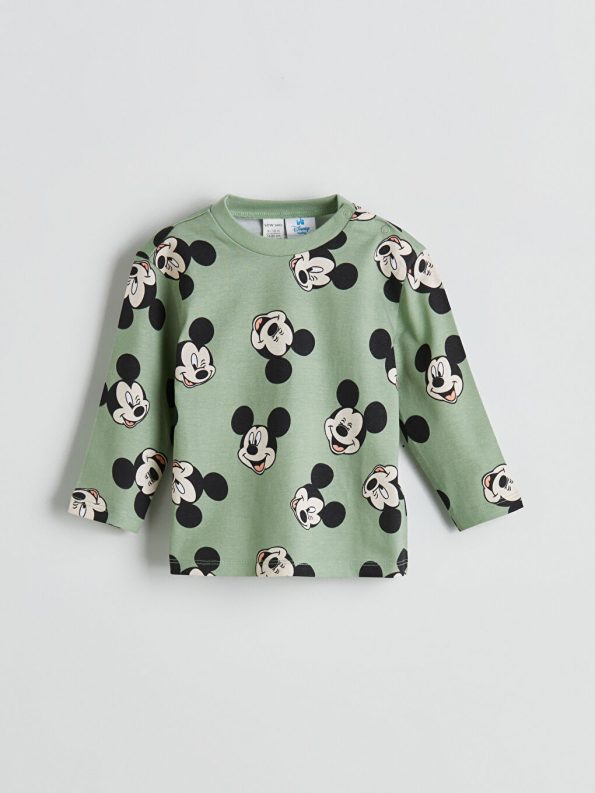 LCW Baby Green Mickey Mouse Print Boys Pajama Set