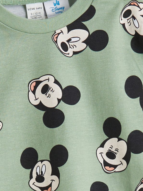 LCW Baby Green Mickey Mouse Print Boys Pajama Set