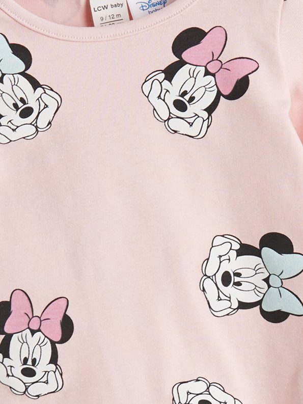 LCW Baby Pink Minnie Mouse Printed Girls Pajama Set