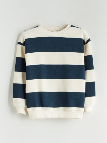 LCW Kids Petrol Striped Crew Neck Sweatshirt for Boys