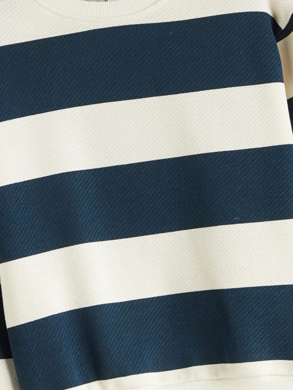 LCW Kids Petrol Striped Crew Neck Sweatshirt for Boys
