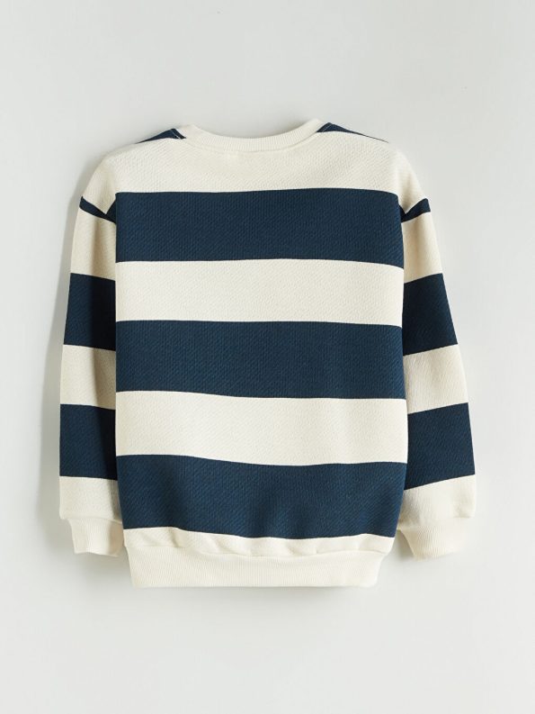 LCW Kids Petrol Striped Crew Neck Sweatshirt for Boys