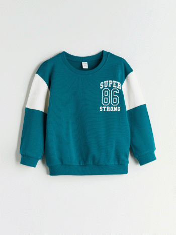 LCW Kids Green Printed Boys Sweatshirt