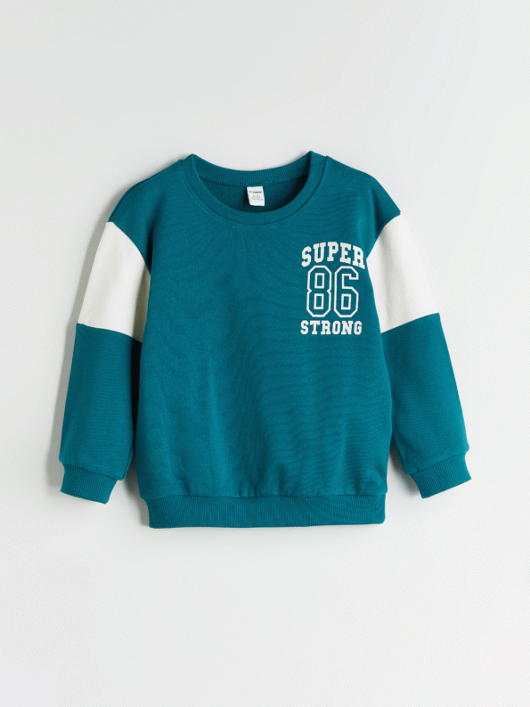LCW Kids Green Printed Boys Sweatshirt