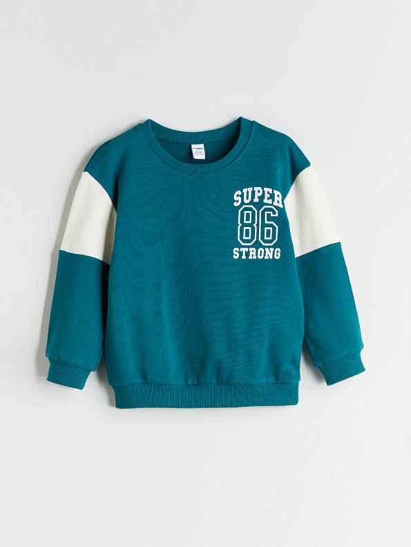 LCW Kids Green Printed Boys Sweatshirt