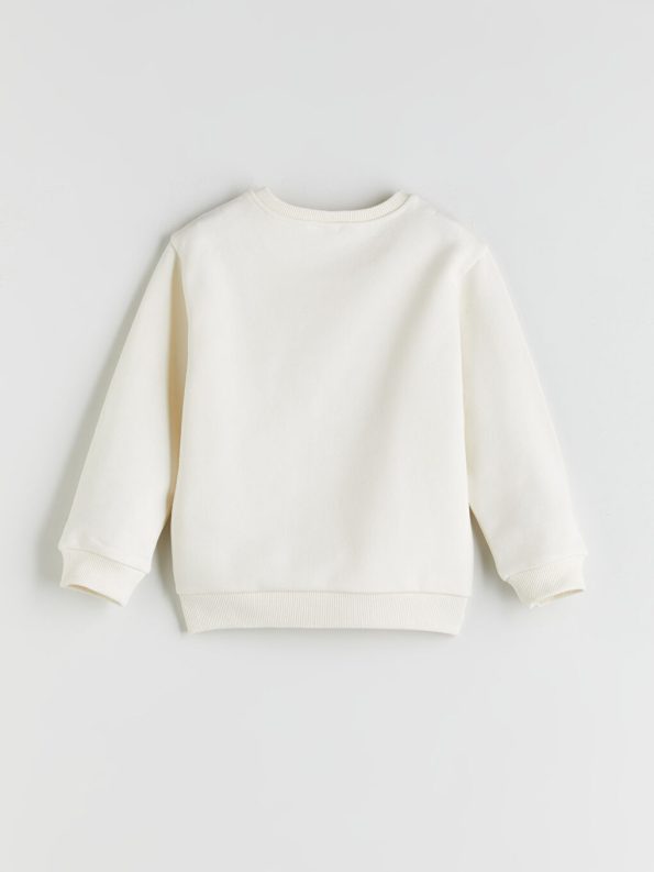 LCW Kids Beige Crew Neck Printed Boys Sweatshirt Set