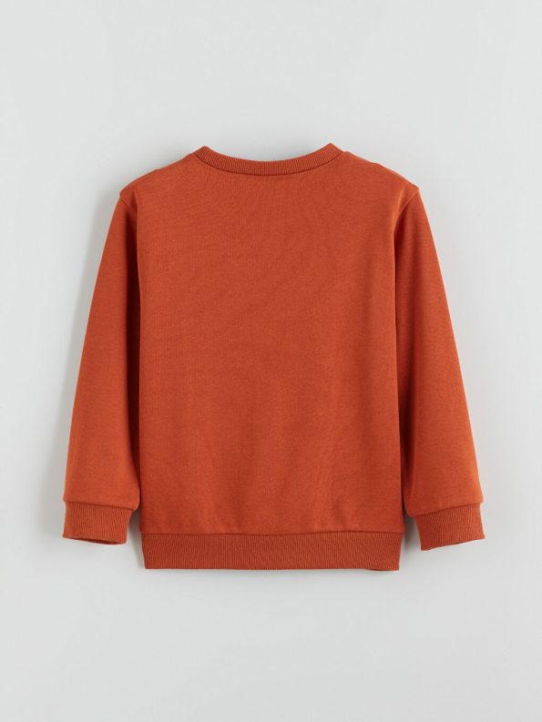 LCW Kids Orange Crew Neck Boys Sweatshirt Set