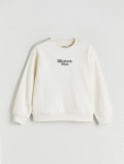 LCW Kids Cream Crew Neck Girls Sweatshirt