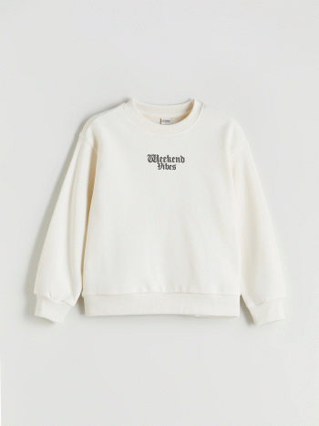 LCW Kids Cream Crew Neck Girls Sweatshirt