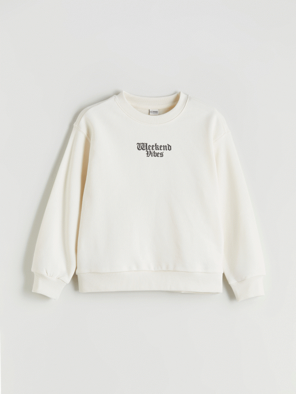 LCW Kids Cream Crew Neck Girls Sweatshirt