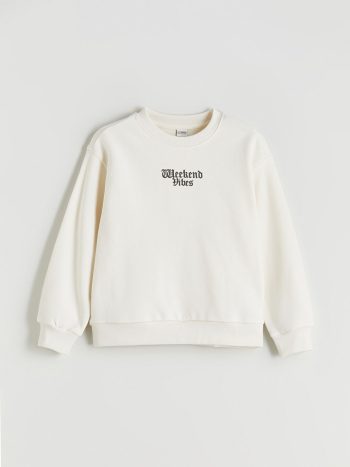 LCW Kids Cream Crew Neck Girls Sweatshirt