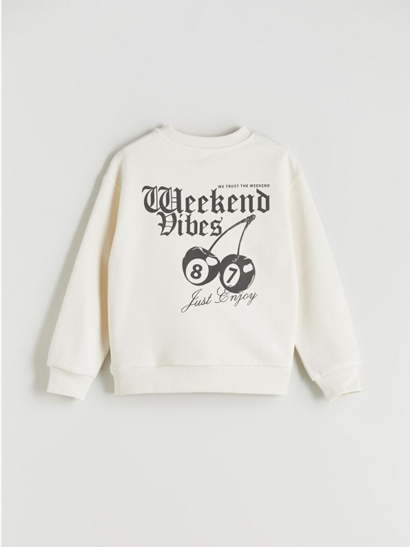 LCW Kids Cream Crew Neck Girls Sweatshirt
