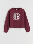 Girls' Thick Sweatshirt Set with Crew Neck
