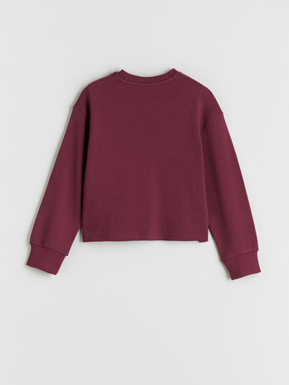 LCW Kids Purple Printed Crew Neck Sweatshirt for Girls