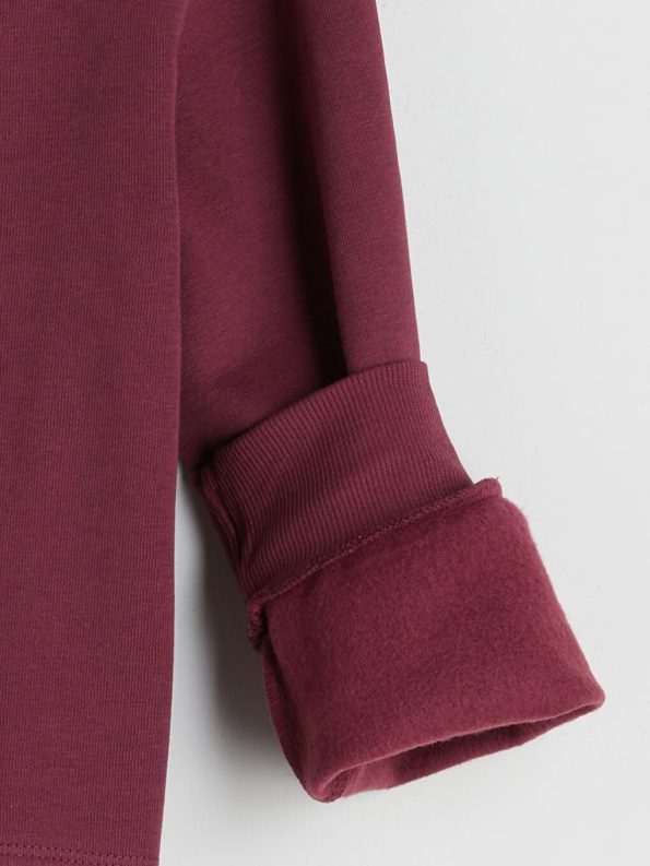 Girls' Thick Sweatshirt Set with Crew Neck