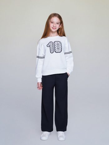 LCW Kids Cream Bicycle Neck Girls Sweatshirt