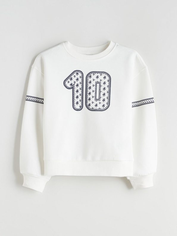 LCW Kids Cream Bicycle Neck Girls Sweatshirt