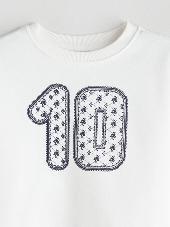 LCW Kids Cream Bicycle Neck Girls Sweatshirt