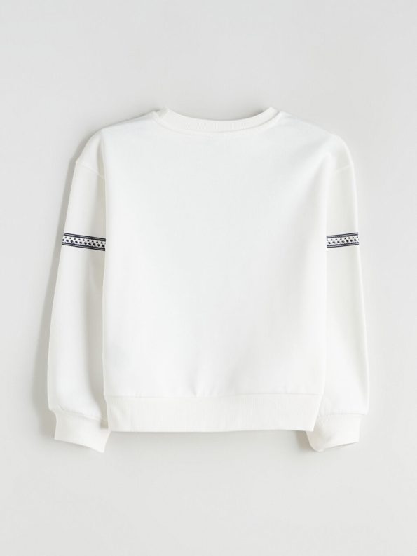 LCW Kids Cream Bicycle Neck Girls Sweatshirt