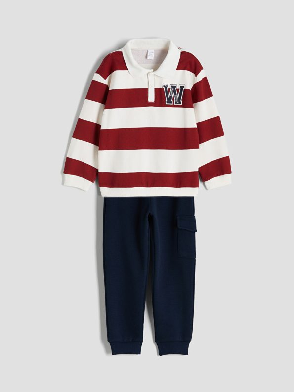 LCW Kids Beige Boys Sweatshirt and Jogger Pants Set