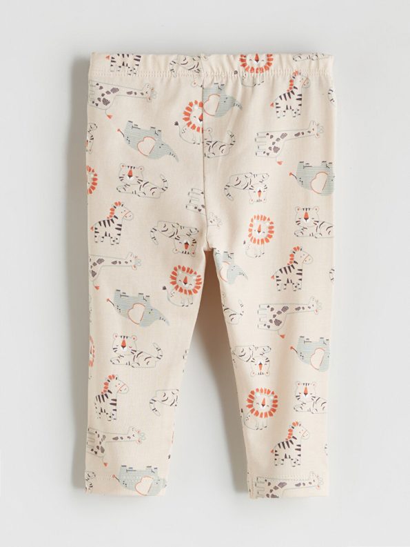 LCW Baby Beige Printed Baby Girl Pajama Set