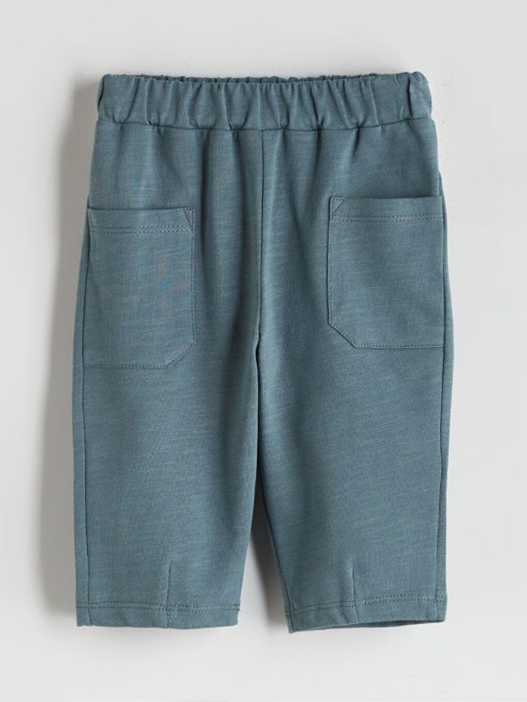LCW Baby Green Crew Neck Boys T-Shirt and Pants Set