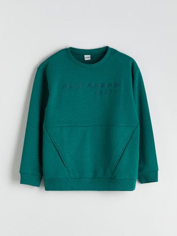 LCW Kids Green Crew Neck Boys Sweatshirt