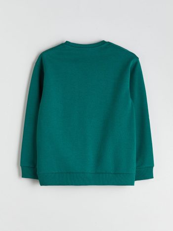 LCW Kids Green Crew Neck Boys Sweatshirt