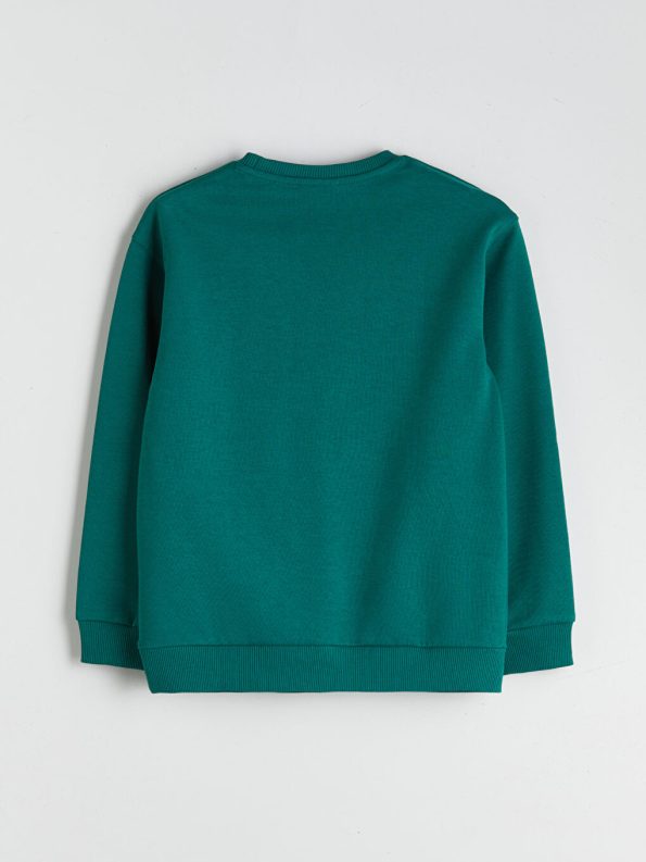 LCW Kids Green Crew Neck Boys Sweatshirt