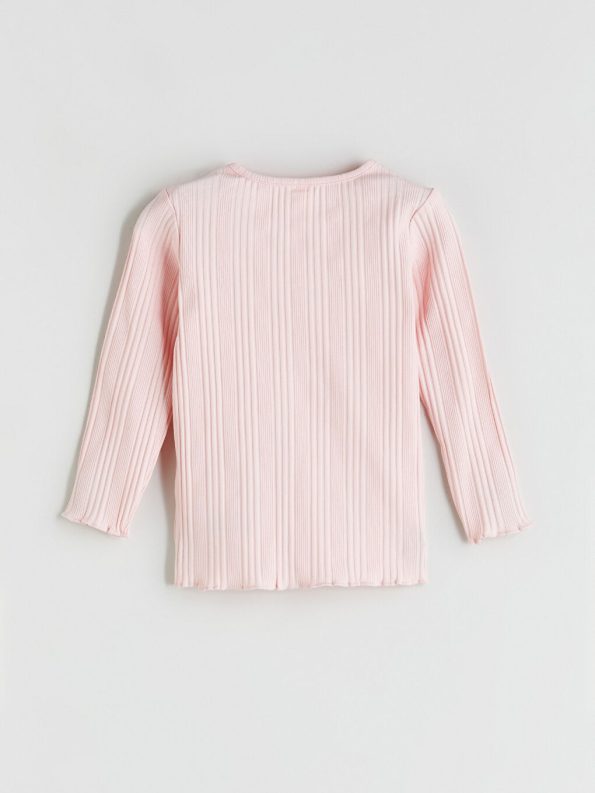 LCW Baby Pink Long Sleeve Basic Girl Pajama Set
